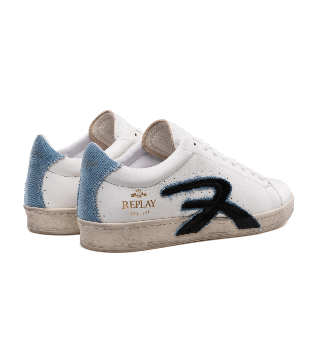 MURRAY エイジドソフトレザーレースアップスニーカー 詳細画像 オフホワイトデニム 2